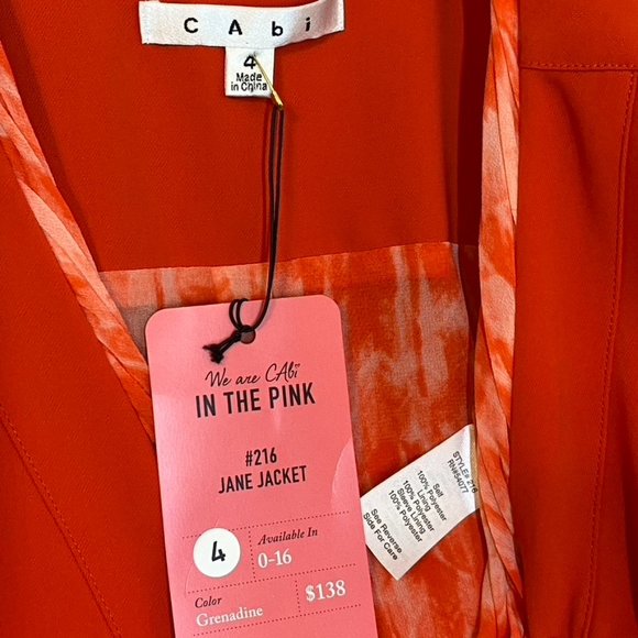 CAbi Jane Jacket Wrap Blazer Grenadine Chiffon Crossover Coat - Size 4 NEW - Picture 7 of 12